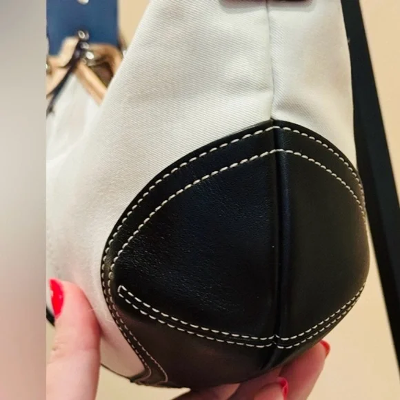 Coach 2002 SOHO HOBO bag Twill leather black white tan blue $398 NWT Vintage Y2K - Picture 14 of 17